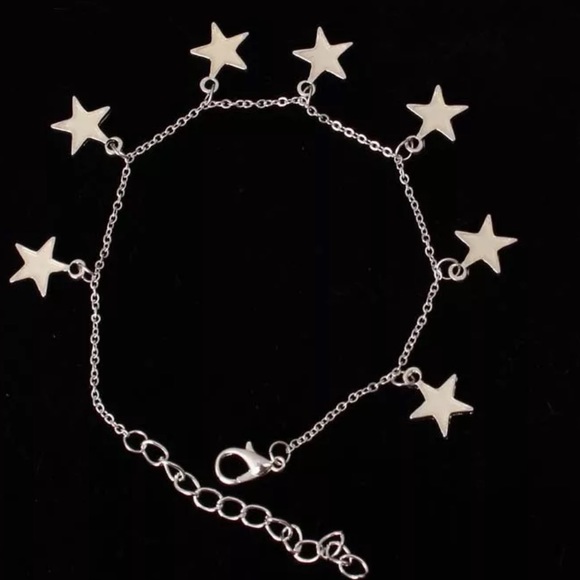 Luminous Blue Pentagon Star Anklet. - Picture 3 of 4